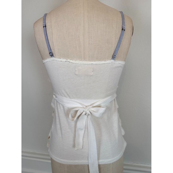 Hollister Lace Ruffle Cami Top XS Ivory Boho Tiered Cottagecore Boho Festival - Picture 5 of 9